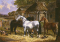 Horses in a Farmyard 2 - John Frederick Herring, Jnr.