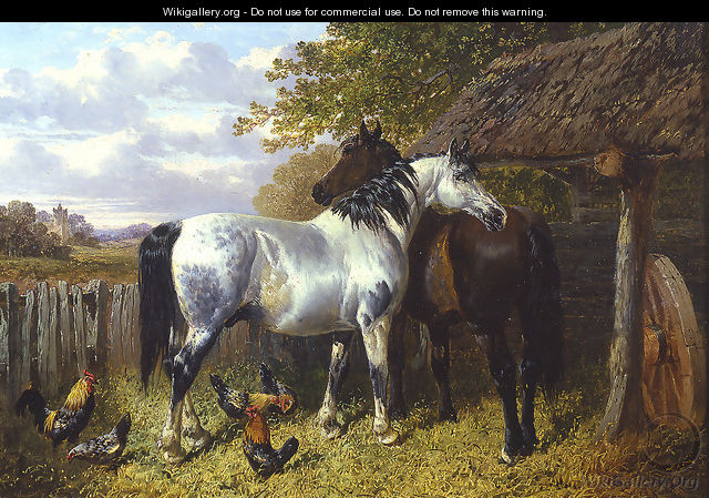 Horses and Poultry in a Paddock - John Frederick Herring, Jnr.
