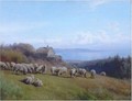 Flock of Sheep at Crabtree Point - Herman Herzog
