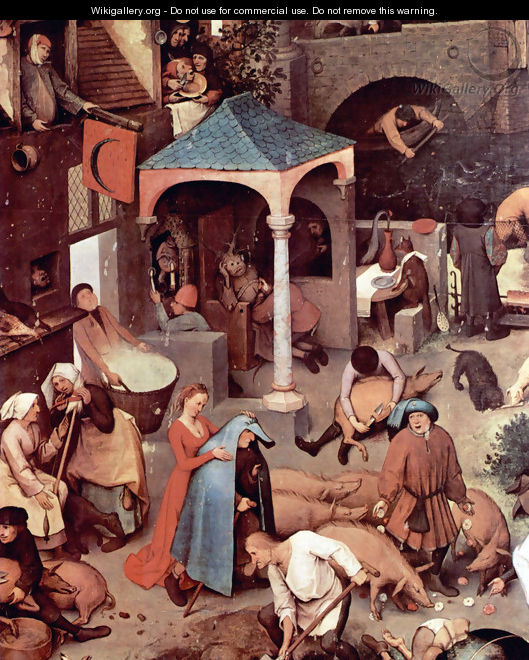 Netherlandish Proverbs (detail 1) - Pieter the Elder Bruegel