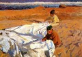 Sewing the sail - Joaquin Sorolla y Bastida