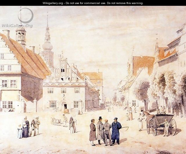 The Marketplace in Greifswald - Caspar David Friedrich