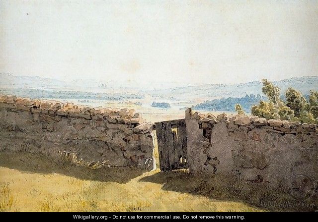 Landscape with Crumbling Wall - Caspar David Friedrich