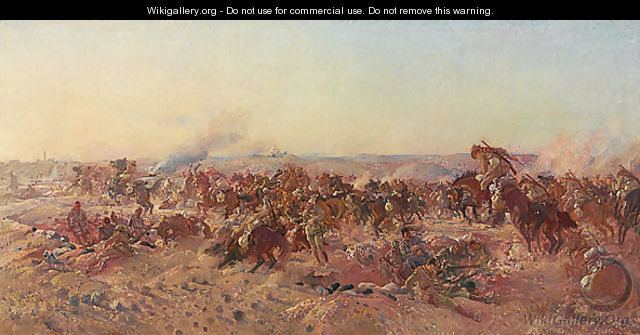 The charge of the Australian Light Horse at Beersheba, 31 October 1917 - George Lambert