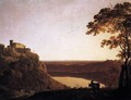 View of the Lake of Nemi at Sunset - Joseph Wright