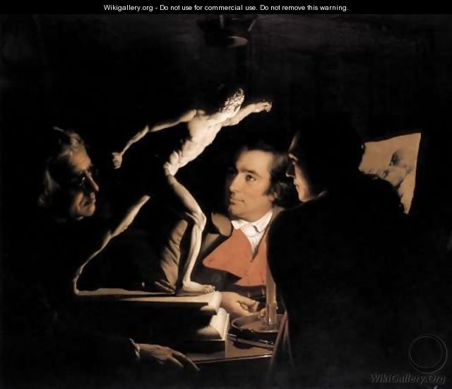 Three Persons Viewing the Gladiator by Candlelight - Joseph Wright