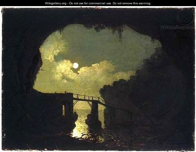 Bridge through a Cavern, Moonlight - Joseph Wright