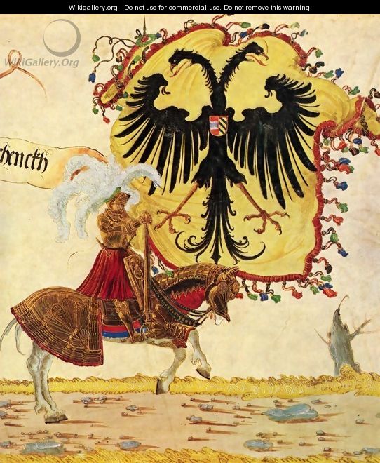 Emperor Maximilian triumph, Reich banners and imperial sword - Albrecht Altdorfer