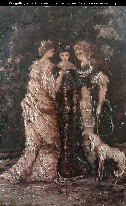 Three Women - Adolphe Joseph Thomas Monticelli