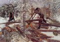 Woodcutters in the forest - Carl Larsson