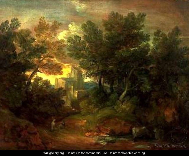 Woody Landscape with Building - Thomas Gainsborough