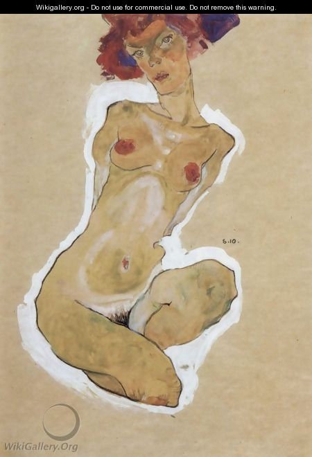 Squatting feminine act - Egon Schiele