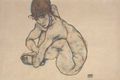 Sitting feminine act 2 - Egon Schiele