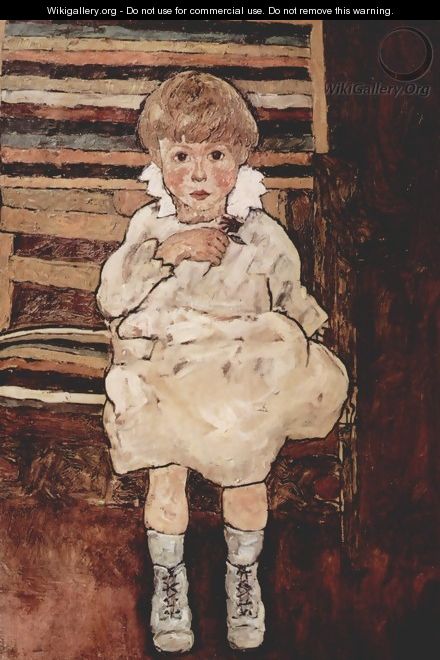 Sitting child 2 - Egon Schiele