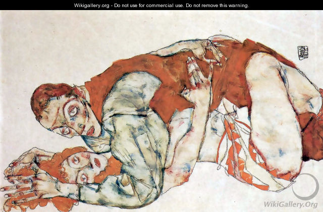 Sexual act, study - Egon Schiele