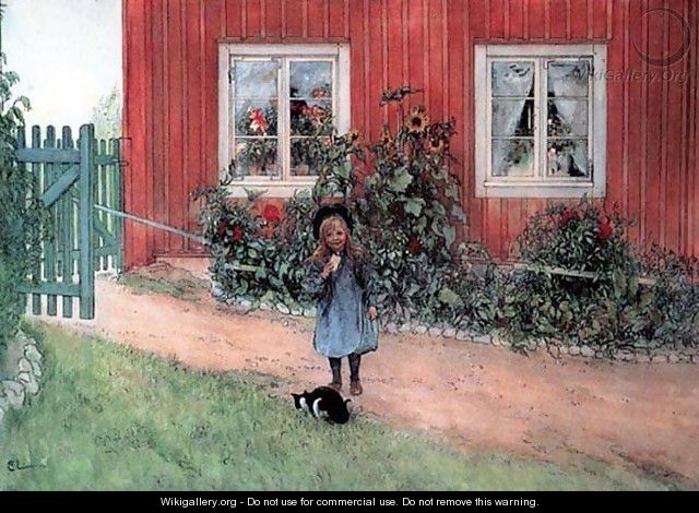 Brita, Cat And A Sandwich - Carl Larsson