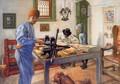 My workshop of engraving - Carl Larsson