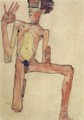 Kneeling act, selfportrait - Egon Schiele