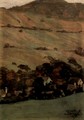 Houses before mountain slope - Egon Schiele
