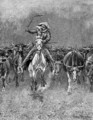 In a Stampede - Frederic Remington
