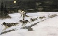 Huskie Dogs on the Frozen Highway (aka Talking Musquash) - Frederic Remington