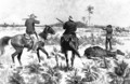 Fighting over a stolen herd - Frederic Remington
