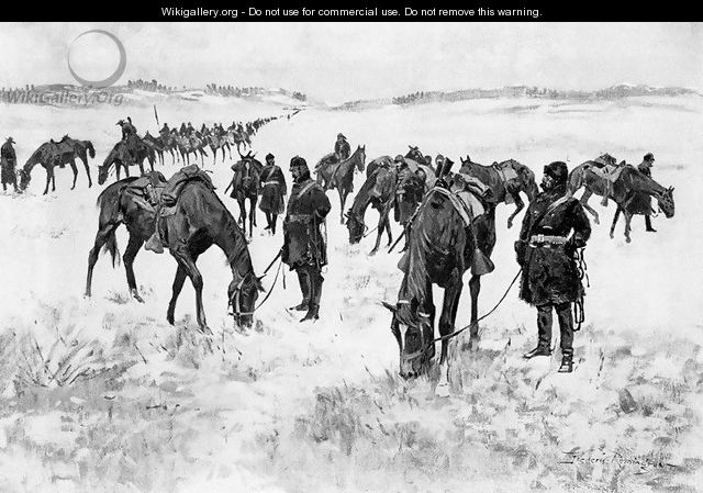 Cavalry Column out of Forage - Frederic Remington