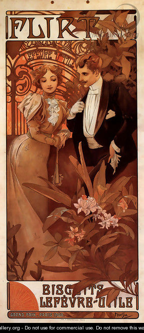 Flirt (calendar) - Alphonse Maria Mucha