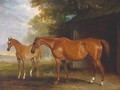Defiance, a Brood Mare, with Reveller, a Foal - John Ferneley, Snr.