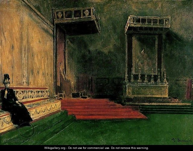 Interior of the Sistine Chapel - Léon Bonnat