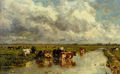 Meadow with cattle - Willem Roelofs