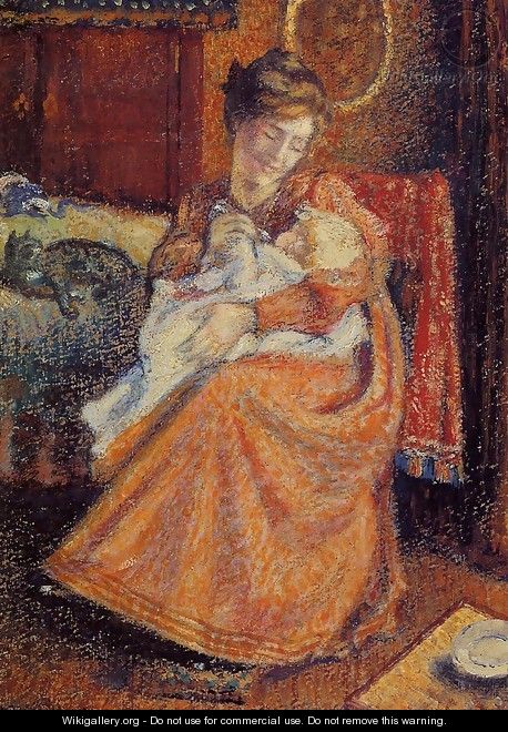 Madame Gaorges Mellen and Lise (The New Baby) - Georges Lemmen