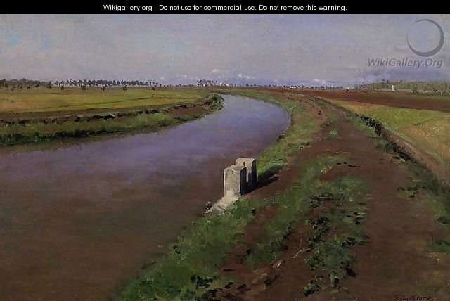 The Banks of a Canal, near Naples - Gustave Caillebotte