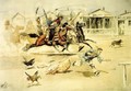 Whooping It Up (also known as A Quiet Day in Chinook) - Charles Marion Russell