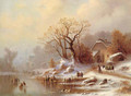 Winter bustle in a village in Voralpenland - Anton Doll