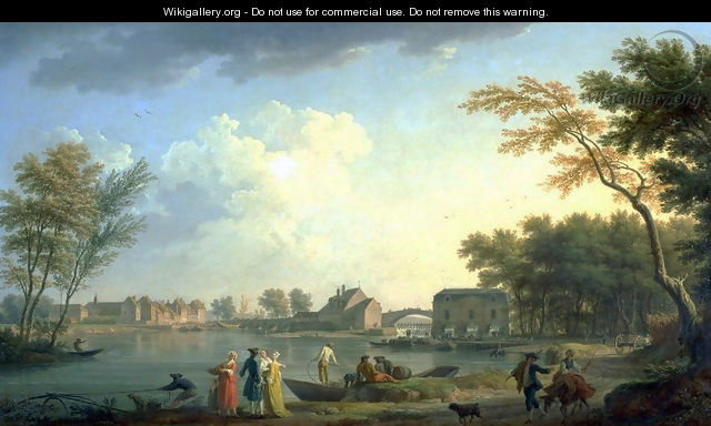 View of the Seine at Nogent-sur-Seine - Claude-joseph Vernet