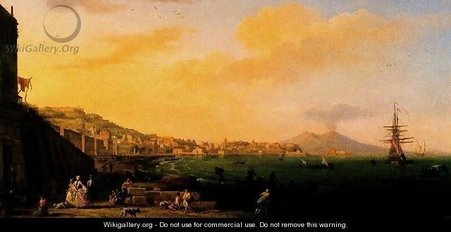 View of Naples with Vesuvius - Claude-joseph Vernet