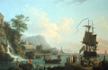 Marine and landscape on the shores of the Mediterranean - Claude-joseph Vernet