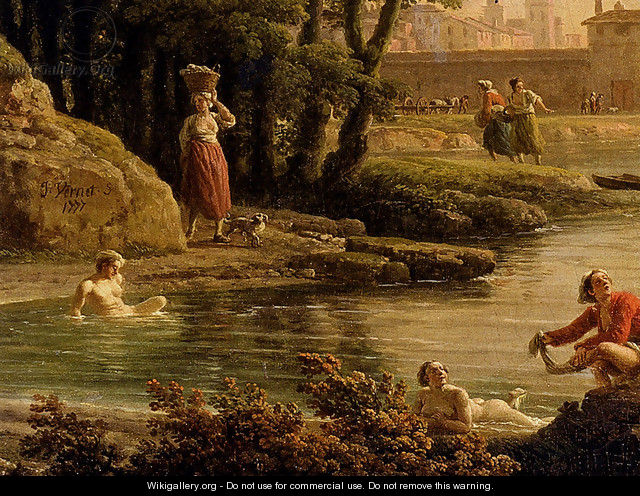 Landscape With Bathers (detail) - Claude-joseph Vernet