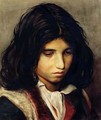 Half portrait of a gypsy boy - Franz Von Defregger