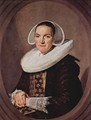 Portrait of a woman with approximately forty with entangled hands - Frans Hals