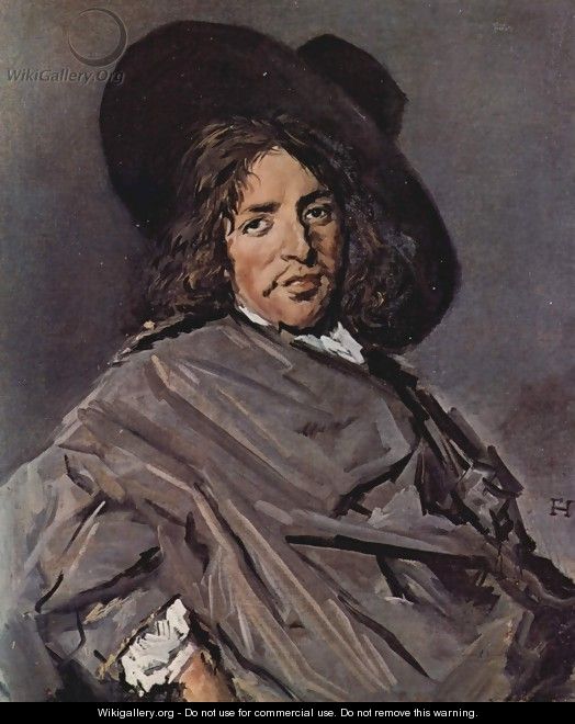 Portrait of a seated man with angular hat - Frans Hals