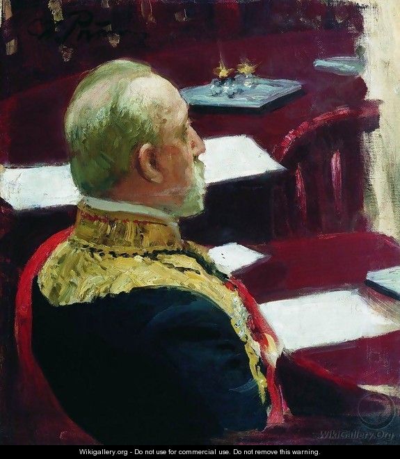 Portrait of Secretary of State, general and member of State Council Mikhail Nikolayevich Galkin-Vraskoi - Ilya Efimovich Efimovich Repin