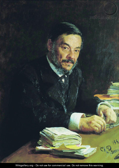 Portrait of Ivan Mikhaylovich Sechenov, Russian physiologist - Ilya Efimovich Efimovich Repin