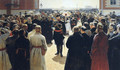 Aleksander III receiving rural district elders in the yard of Petrovsky Palace in Moscow - Ilya Efimovich Efimovich Repin