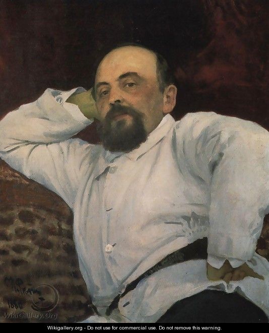 Portrait of railroad tycoon and patron of the arts Savva Ivanovich Mamontov - Ilya Efimovich Efimovich Repin