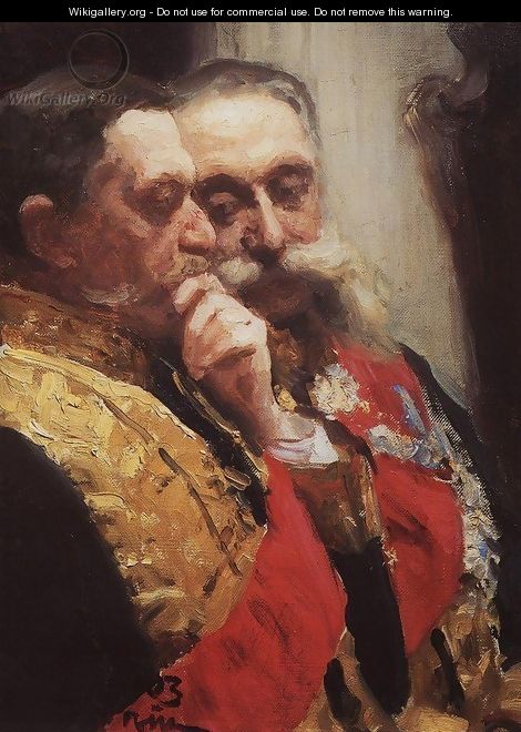 Portrait of members of State Council Ivan Logginovich Goremykin and Nikolai Nikolayevich Gerard - Ilya Efimovich Efimovich Repin