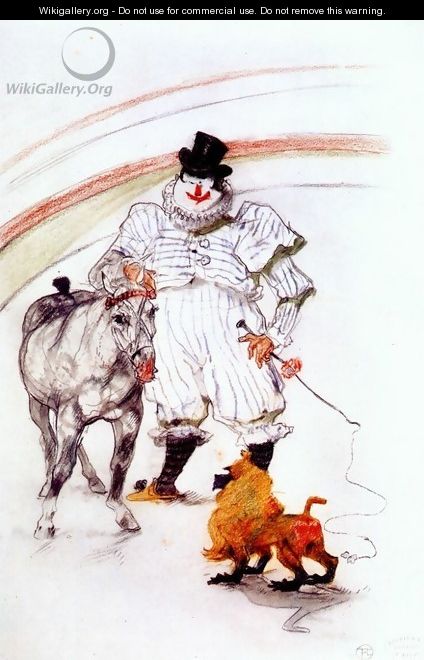 at the circus, horse and monkey dressage - Henri De Toulouse-Lautrec