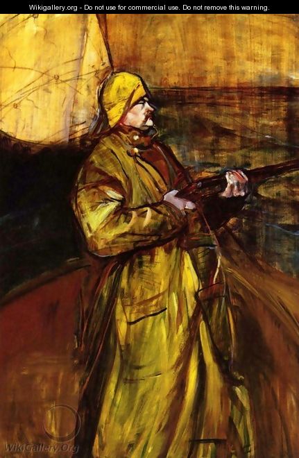 Maurice Joyant with a shotgun - Henri De Toulouse-Lautrec