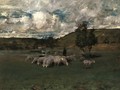 View near Polling with sheep - William Merritt Chase